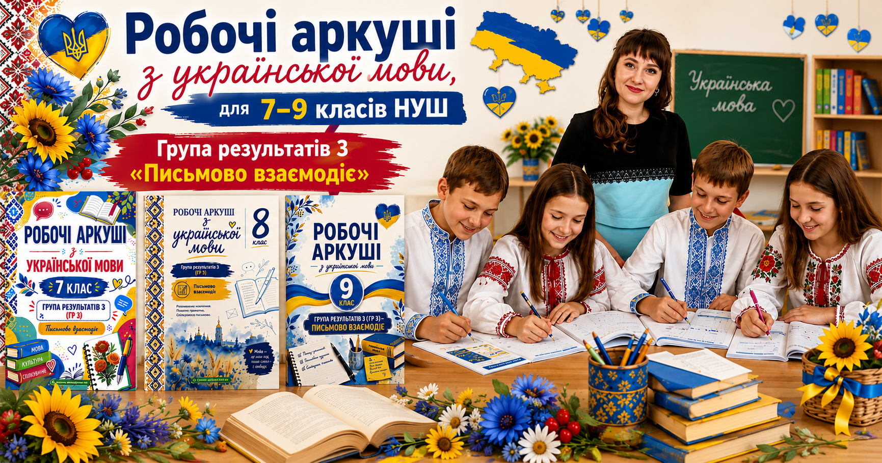 Робочі аркуші з української мови для 7–9 класів НУШ Група результатів 3 «Письмово взаємодіє»