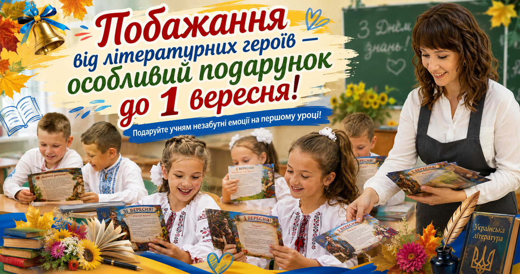 «Побажання від літературних героїв» – оригінальна ідея для першого уроку та Дня знань