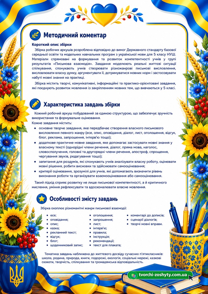 Збірник робочих аркушів з української мови для 5 класу НУШ (ГР 3 «Письмово взаємодіє») — Українська мова 5 клас — фото 5